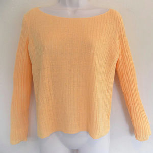 Eileen Fisher knit top PM Linen Orange Ribbed Tee